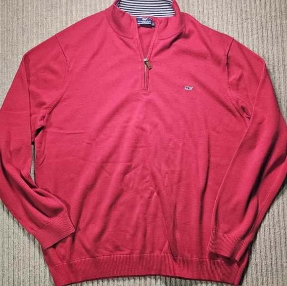 Vineyard Vines Other - Vineyard Vines Whale Men's Red Half-Zip Sweater Xxl Size 2xl